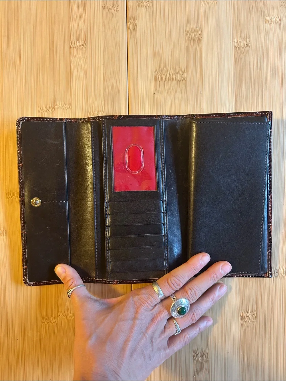 Vintage Leather Croc Embossed Dooney & Burke Wallet
